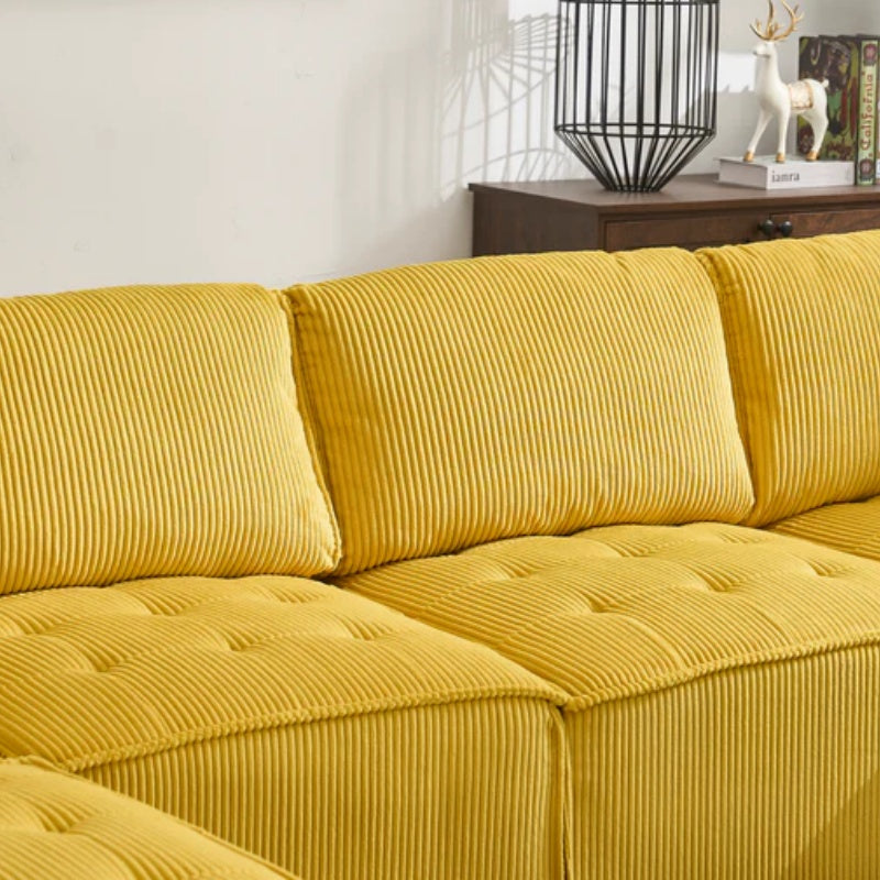 UNITED WE WIN Modular Sectional Sofa U Shaped Modular Couch with Reversible Chaise Modular Sofa Sectional Couch,6- Seat Convertible Sofa,Fit for Living Room-海智集-Default-