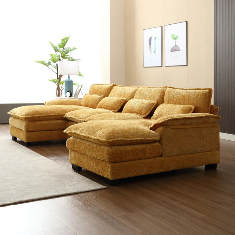 UNITED WE WIN Modern Large chenille Fabric U-Shape Sectional Sofa-海智集-Default-