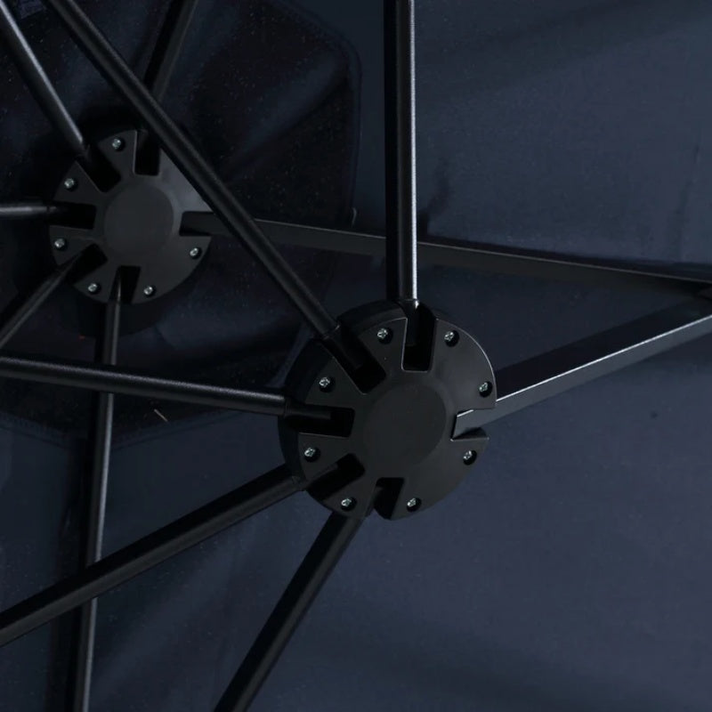 14.8 Ft Double Sided Outdoor Umbrella Rectangular Large with Crank ( Navy blue )(No Base)-海智集-Default-