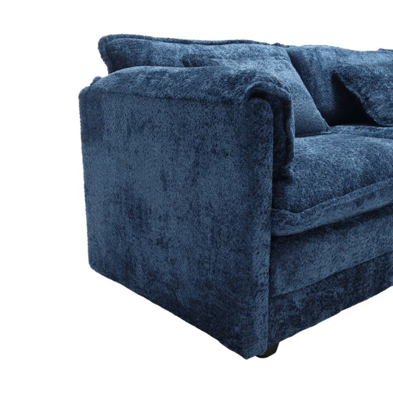 Modern Large L-Shape Sectional Chenille fabric, movable pedals, detachable armrests, oversized three-seat Sofa-海智集-Default-