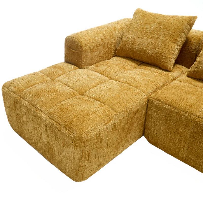 UNITED WE WIN 98.42-inch modular sectional sofa, modern modular L-shaped sofa with chaise longue, equipped with small side pockets and free of compression during installation.-海智集-Default-