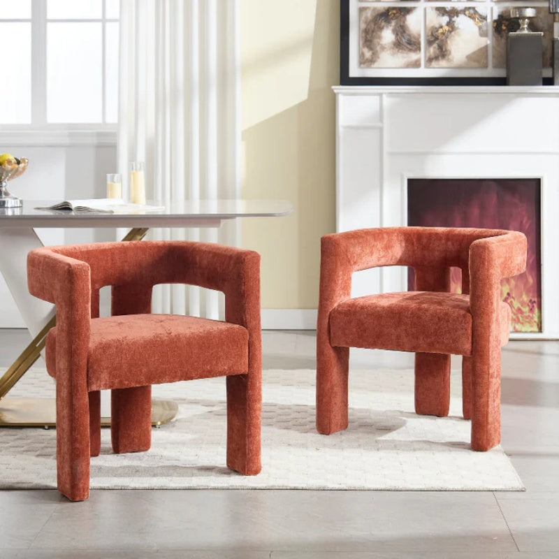 Campcraft Contemporary Designed Fabric Upholstered Accent/Dining Chair /Barrel Side Chairs Kitchen Armchair for Living Room 2PC/SET-海智集-Default-