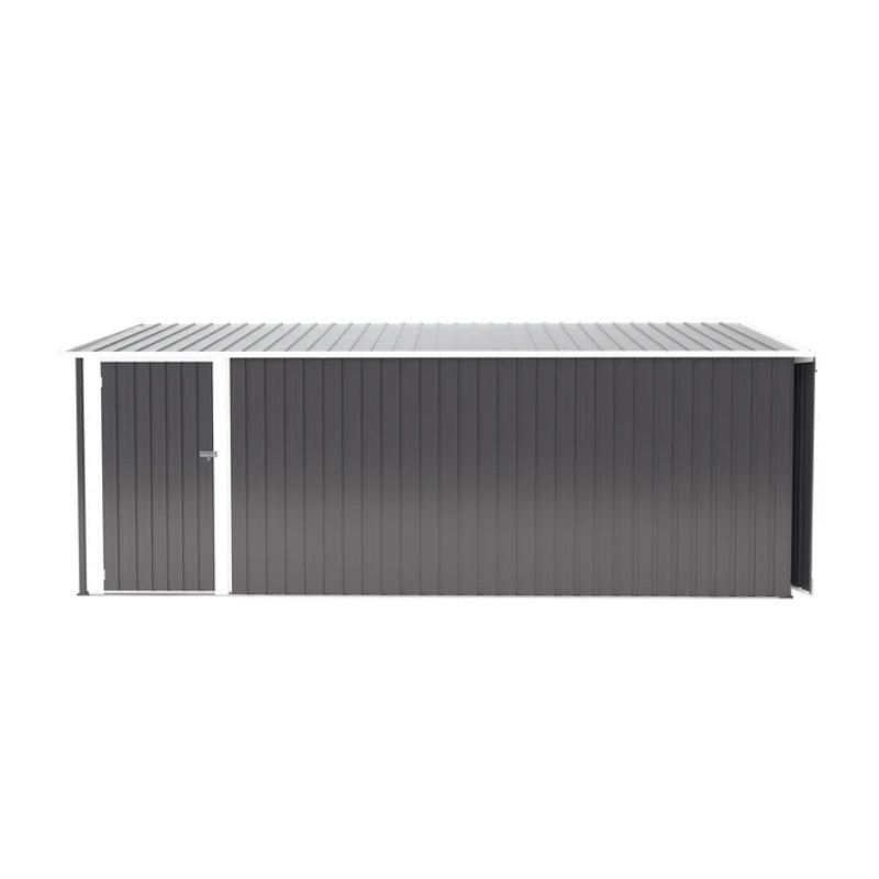 Campcraft Outdoor Storage Shed 10×14 FT with 3 Lockable Doors,Utility Tool Shed Metal Storage Garden Sheds Frame and 4 Vents,for Backyard,Patio,Lawn,dark Grey-海智集-Default-
