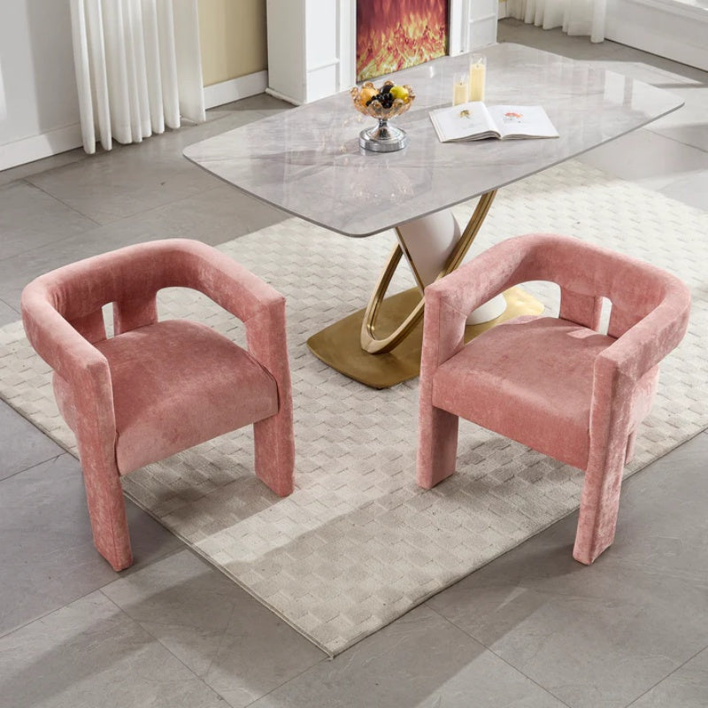 Campcraft Contemporary Designed Fabric Upholstered Accent/Dining Chair /Barrel Side Chairs Kitchen Armchair for Living Room 2PC/SET-海智集-Default-