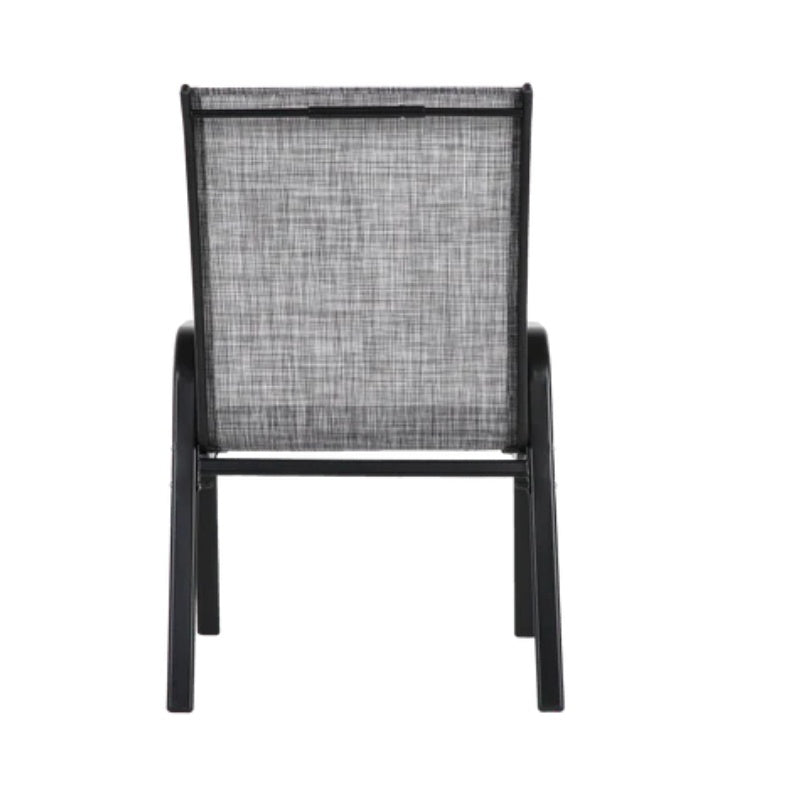 2 Piece Patio Chairs, Outdoor Camping Chairs with Breathable Textilene Fabric, Set of 2 Garden Chairs with Armrest High Backrest for Garden Patio Pool Beach Yard Space Saving ( Grey)-海智集-Default-