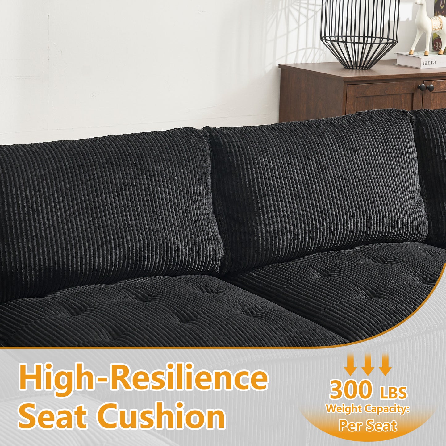 UNITED WE WIN Modular Sectional Sofa U Shaped Modular Couch with Reversible Chaise Modular Sofa Sectional Couch,6- Seat Convertible Sofa,Fit for Living Room-海智集-Default-