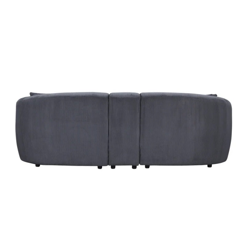 UNITED WE WIN corduroy fabric, two cup holders, storage, oversized two-seat, solid wood frame, high quality sponge filling, curved placement sofa-海智集-Default-