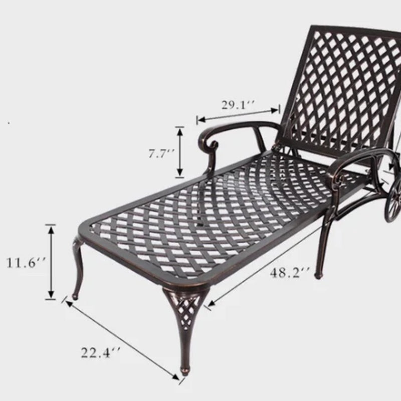 Aluminium Cast lounge chair 1pcs brown-海智集-Default-