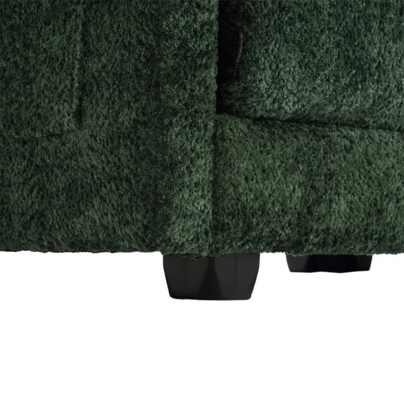 UNITED WE WIN Chenille fabric, removable armrests with side pockets, high density sponge filling, oversized double sofa with footstool-海智集-Default-