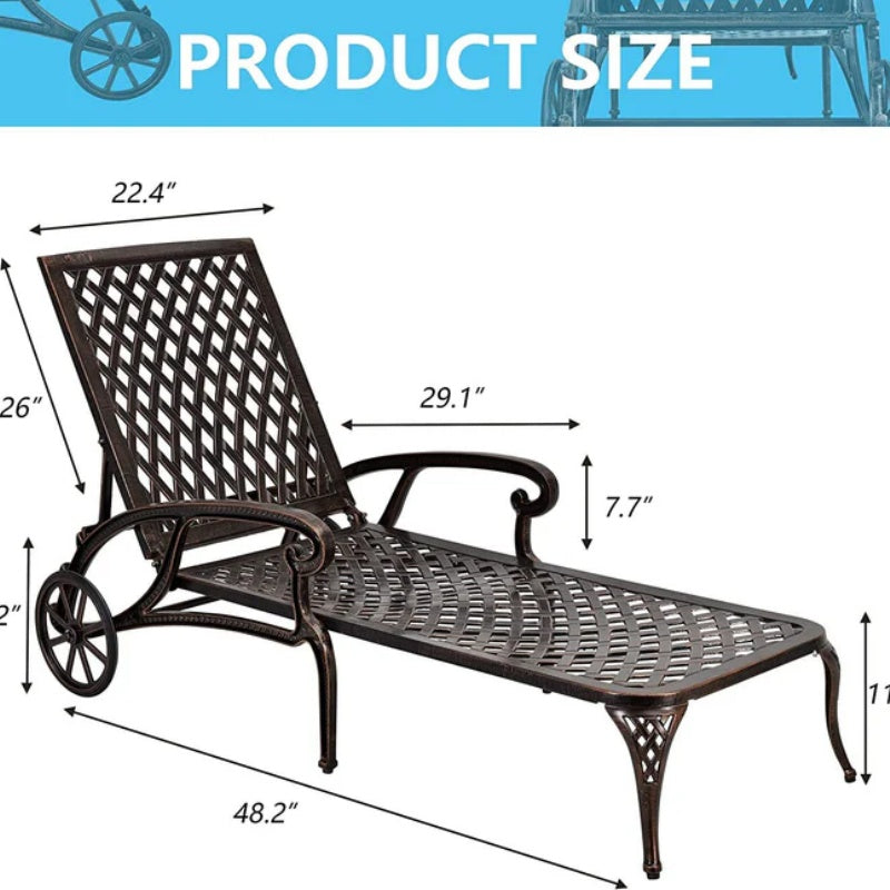 Aluminium Cast lounge chair 1pcs brown-海智集-Default-