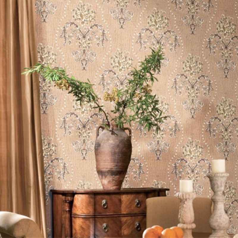 Flower shadows Fluttering Wallpaper: A warm living room decorated with embroidered wall fabric-海智集-