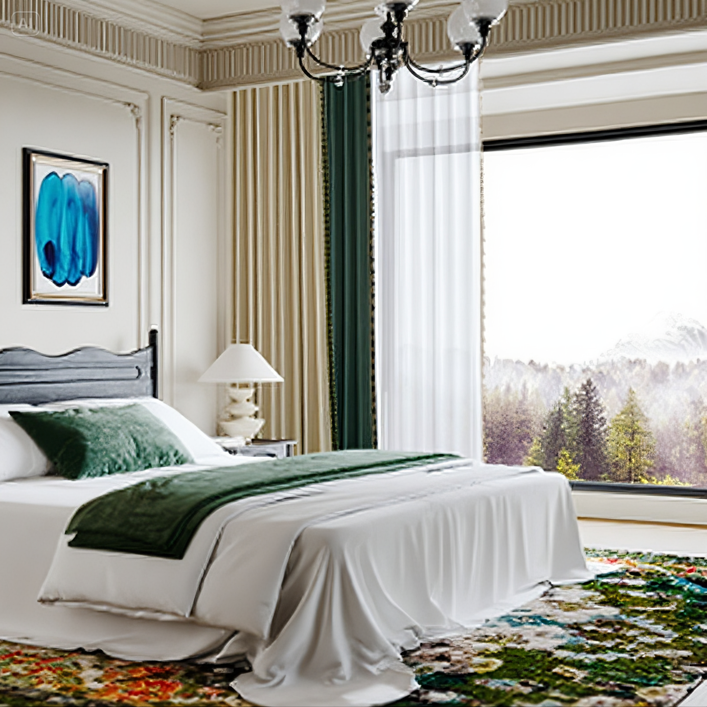 Jin Feng Gu Yun Curtains - Luxurious Antique Style, Light-Blocking with Premium Soft Touch, Cotton-Linen Blend Fabric-海智集-