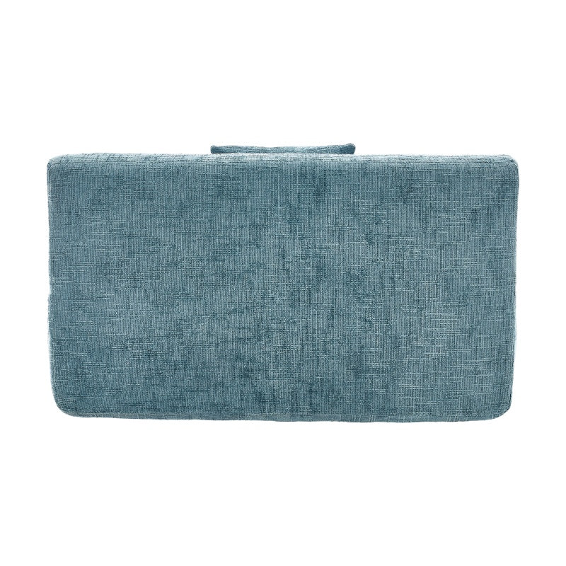 Mint Blue Chenille Interior Lazy Sofa Chaise Lounge Armchair with Three Pillows and Armrests-海智集-Default-
