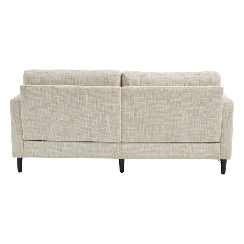 Modern Style Chenille 2-Seater Sofa with LED Light, USB Port, Storage Bag, Wood Legs-海智集-Default-
