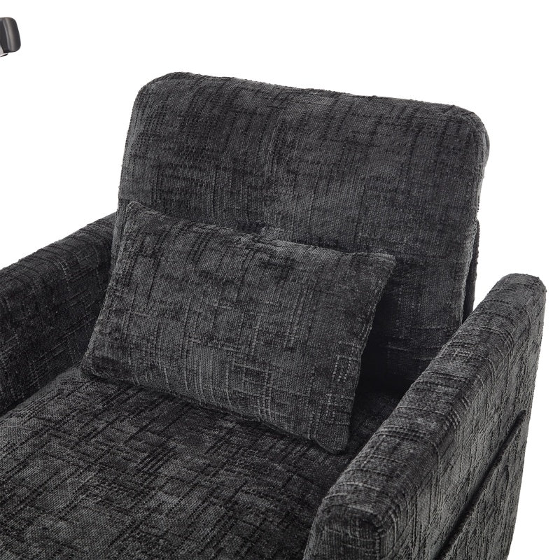 Multifunctional Lazy Person Sofa Recliner with Storage Backrest and Cell Phone Bracket in Chenille for Living Room or Bedroom-海智集-Default-