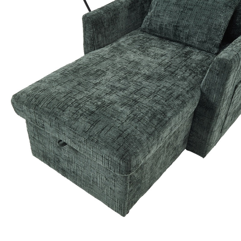 Multifunctional Recliner Sofa with Storage and Cell Phone Stand in Chenille for Living Room and Bedroom-海智集-Default-