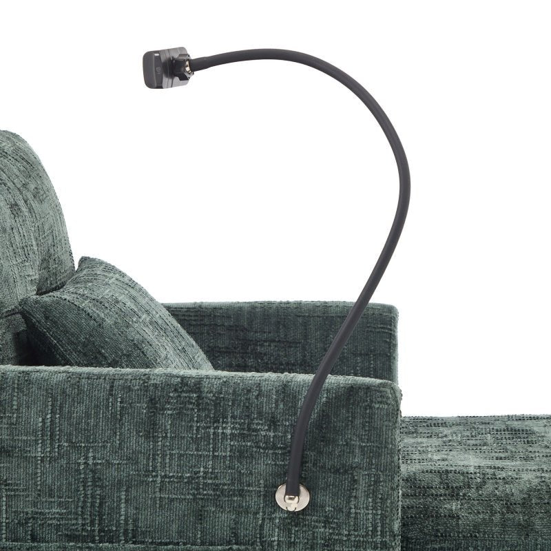 Multifunctional Recliner Sofa with Storage and Cell Phone Stand in Chenille for Living Room and Bedroom-海智集-Default-