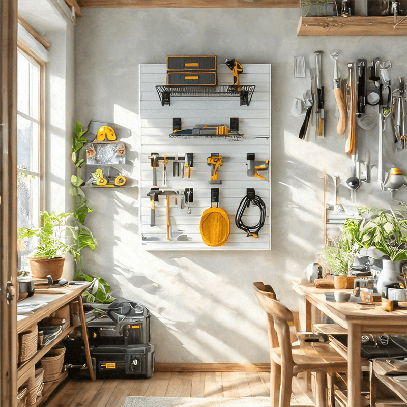 OEM Custom Single Slat Wall Panels Waterproof Wood Organizer for Office Industrial Garage Tool Storage for Interior Living Room - 海智集