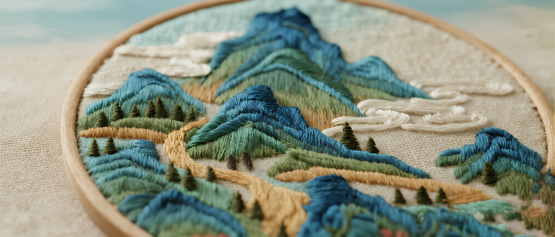 Stunning! Hand-Embroidered "Thousand Miles of Rivers and  Mountains" – A Masterpiece for New Chinese Homes