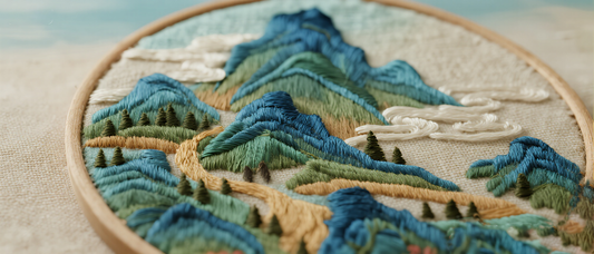 Stunning! Hand-Embroidered "Thousand Miles of Rivers and  Mountains" – A Masterpiece for New Chinese Homes