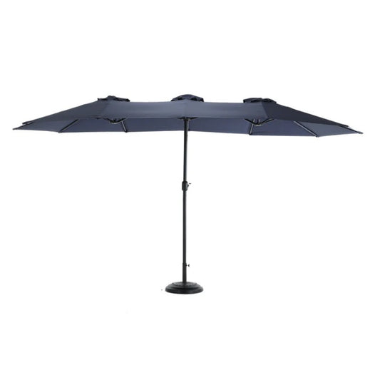 14.8 Ft Double Sided Outdoor Umbrella Rectangular Large with Crank ( Navy blue )(No Base)-海智集-Default-