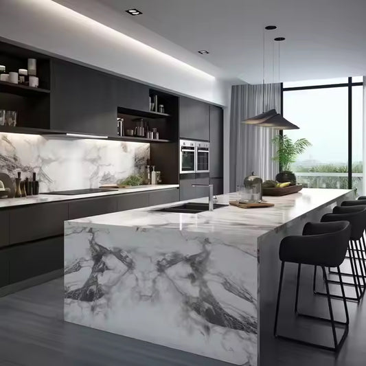 Interior Wall Decoration Bamboo Fiber SPC Kitchen Wall Panel Stone Pvc Wall Panel-海智集-