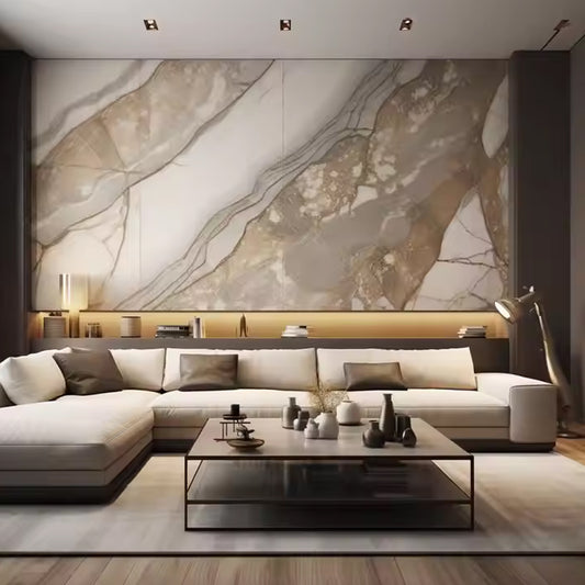 Waterproof Decorative Wall Panels Interior 3D Spc Marble Wall Paneling No reviews yet-海智集-