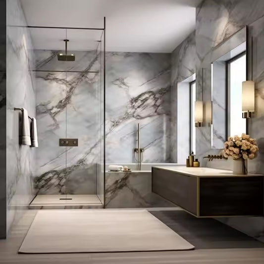 Free Samples Eco-Friendly Easy Install Interior Decoration PVC WPC SPC 3D Marble Wall Panels Board-海智集-