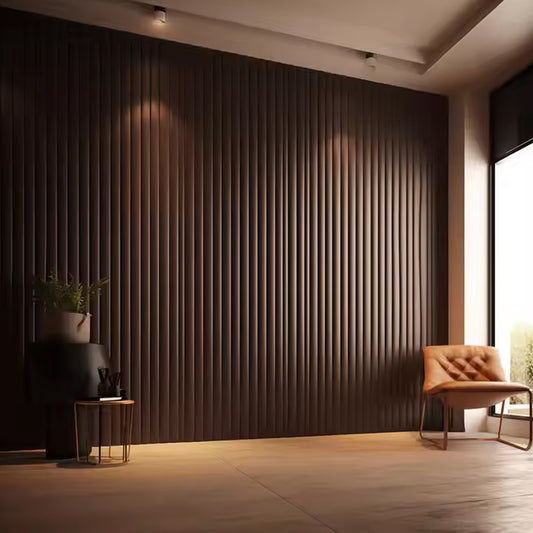 High Quality Hollow Decorative Fluted Sheet Salt Exterior Interior Wall Panel Wpc Black-海智集-