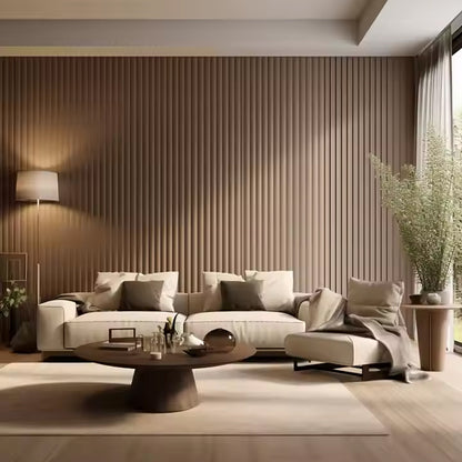 3d Interior PVC Fluted SPC Wall Board Waterproof WPC Wall Panel for Indoor Decoration-海智集-