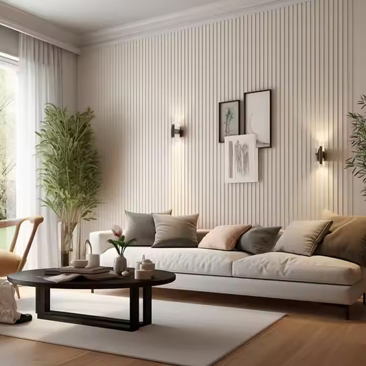Modern Wall Cladding Home Decor Walls Wooden Grain Wpc Fluted Panels for Interior Decoration-海智集-