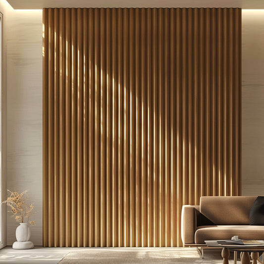 DESIGN Oushe Acoustic Panel Sound-absorbing Wall Panels for Indoor New Wood Fluted 3D Decorative Acoustic Wall Panels-海智集-