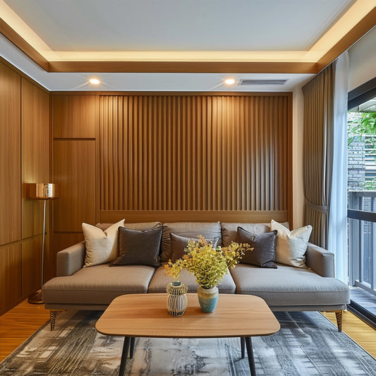 New Design Wooden Grain Waterproof WPC 3D Fluted Wall Panels Designs for Interior Decor Easy Install-海智集-
