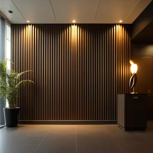 Wood Color and Marble Color Pvc Wall Panel Cladding Wpc Fluted Wall Panels-海智集-