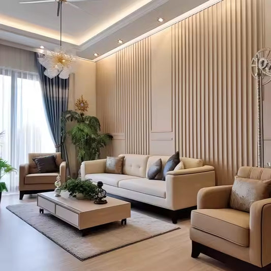 Faux Siding Exterior Pvc Design 3d Brick Self Bamboo Wood WPC Fluted Wall Panel Solid Plank-海智集-