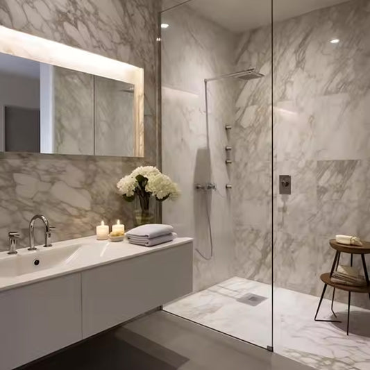Interior Indoor Alternative SPC Board High Glossy UV PVC Marble Sheet Wpc Wall Panel-海智集-