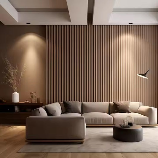 Indoor Wood Plastic Composite Cladding Fluted Wall Board Wpc Interior Wall Panel Grille-海智集-