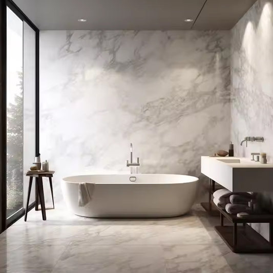 Marble Alternative SPC Board Flame Retardant High Glossy UV PVC Marble Sheet PVC Wall Panel-海智集-