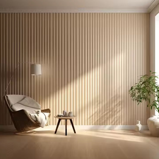 Wholesale Wpc Interior Decoration Fluted Wall Panels Decorative Wood Alternative 3D Louvre Wpc Wall Board-海智集-