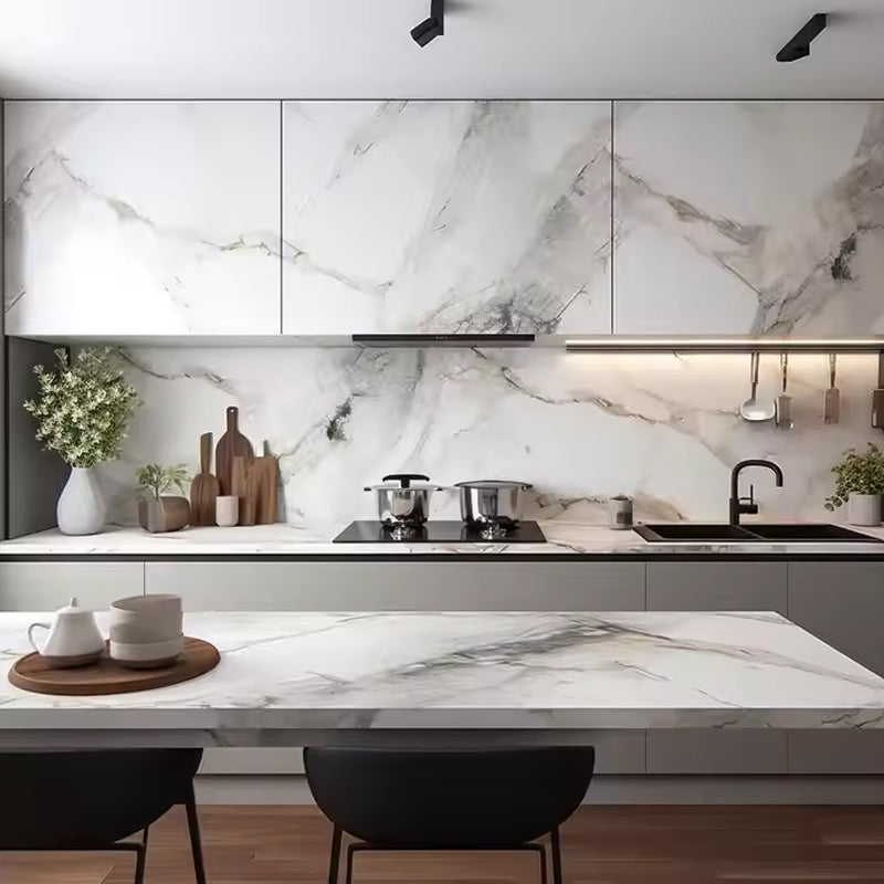 SPC Stone Marble Decorative Panel Hotel Bathroom Kitchen Carbon Crystal Wall Panel-海智集-