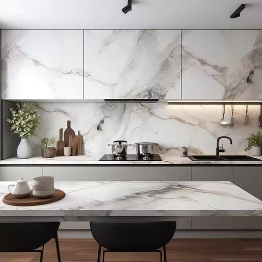 SPC Stone Marble Decorative Panel Hotel Bathroom Kitchen Carbon Crystal Wall Panel-海智集-