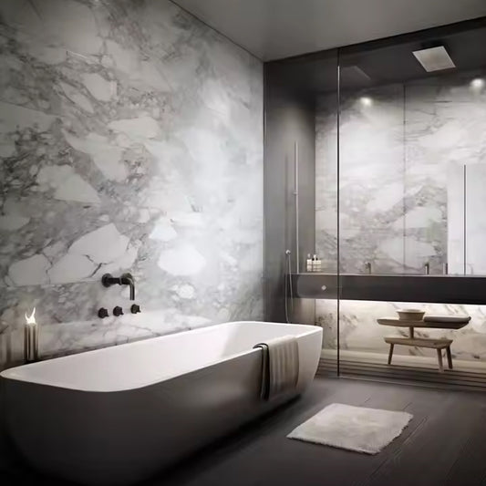 Luxury Decorative Plastic Wood Pvc Interior Marble Indoor Wpc Spc Wall Covering Panels Board-海智集-