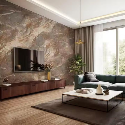Hot Sale Marble Faux Interior Wood Marble 3d Modern Fluted Wall Panel White Board-海智集-