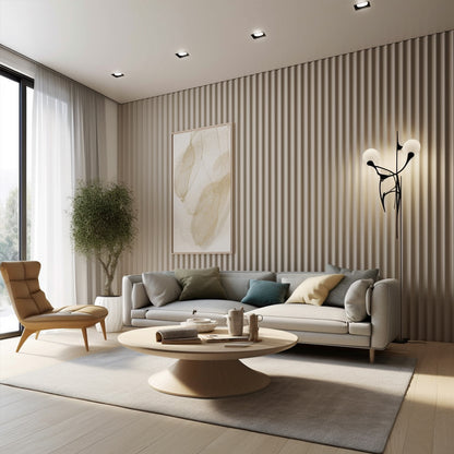 Slat Wood Pvc Indoor Interior Decor Panels Wpc Fluted Wall Panel Home Improvement Wall Board-海智集-