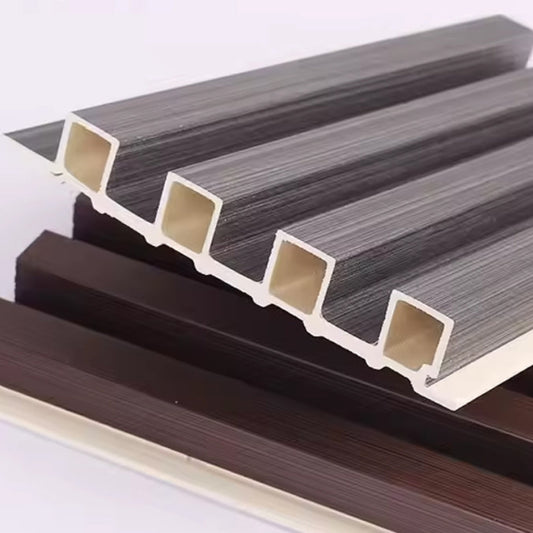 Eco-Friendly PVC 3D Bamboo Plastic Flexible WPC Wall Panel for Interior Indoor Louvre Use Fluted Wood Board-海智集-