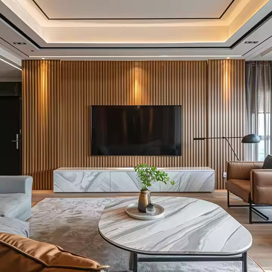 Factory Price Wood Laminate Fluted Interior in China 3D WPC Wall Panel Louvers-海智集-