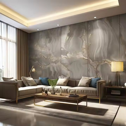 Plastic Glowing Spc Wall Panels Sheet Wood Vinyl Marble Interior Office Wpc Wall Board Board-海智集-