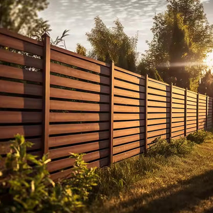 New Metal Fence Panels Aluminum Wpc Wood Plastic Composite Panel Fence and Gates for Houses-海智集-