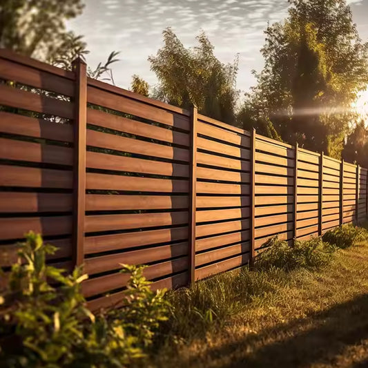 New Metal Fence Panels Aluminum Wpc Wood Plastic Composite Panel Fence and Gates for Houses-海智集-