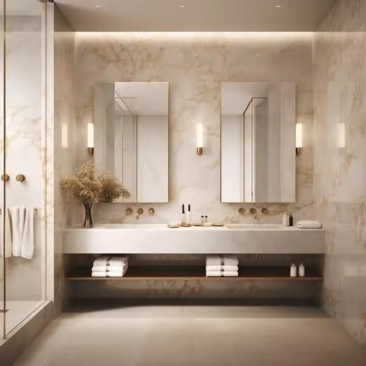 Bathroom Spc Wall Panel Interior Decoration Pvc Marble Sheet Black With Gold Line Uv Board-海智集-